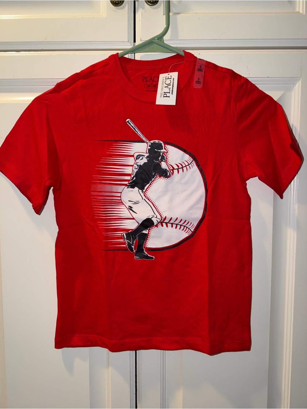 NWT The Children's Place Red Baseball Batter Graphic Tee Size 5-6